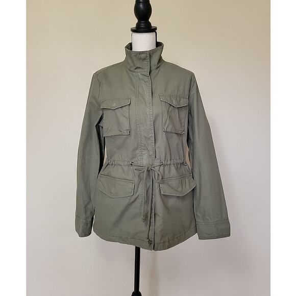 EUC Old Navy Women's M Utility Military Field Jacket Cinch Waist Green - Picture 16 of 16